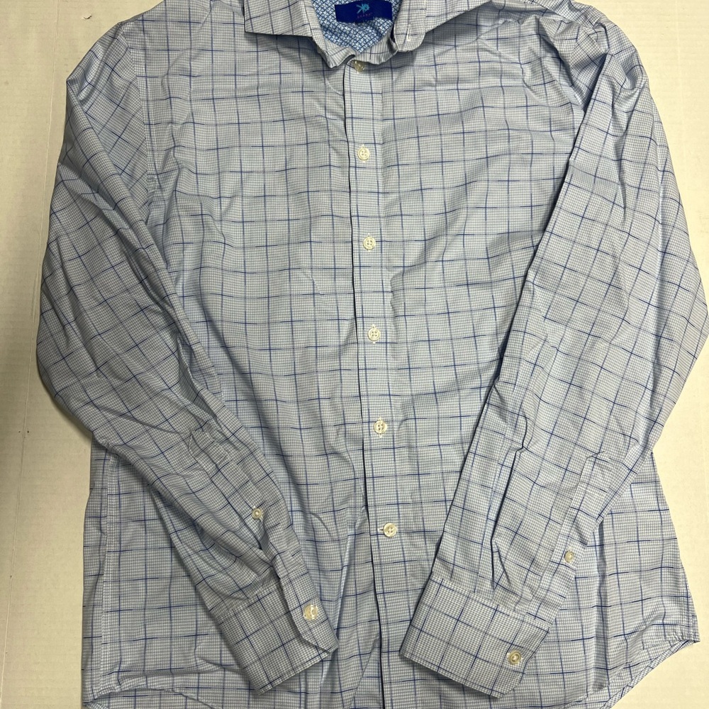 Egara Light Blue Plaid Button Down Shirt